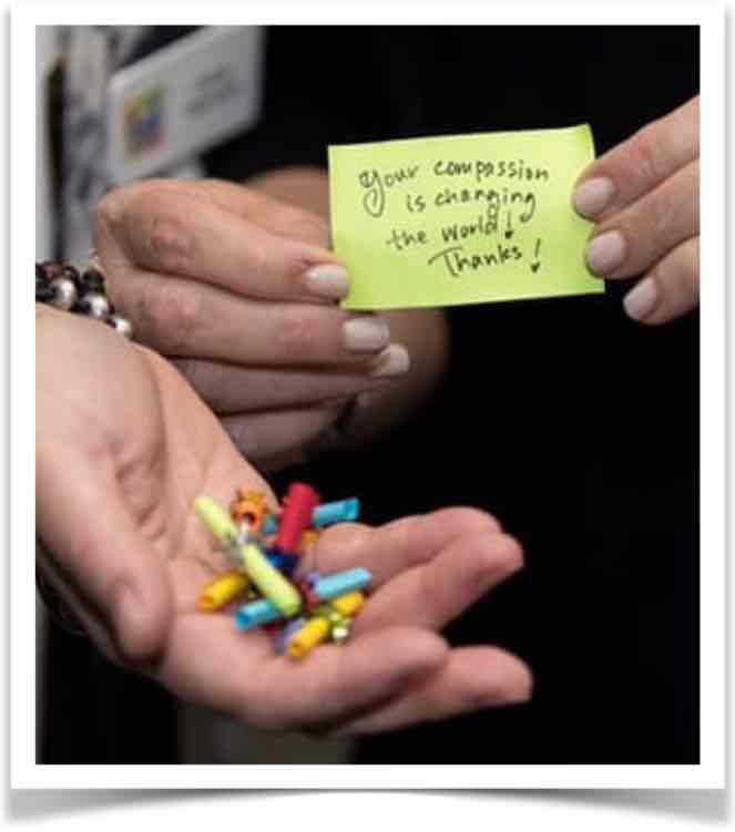 Love note in hand