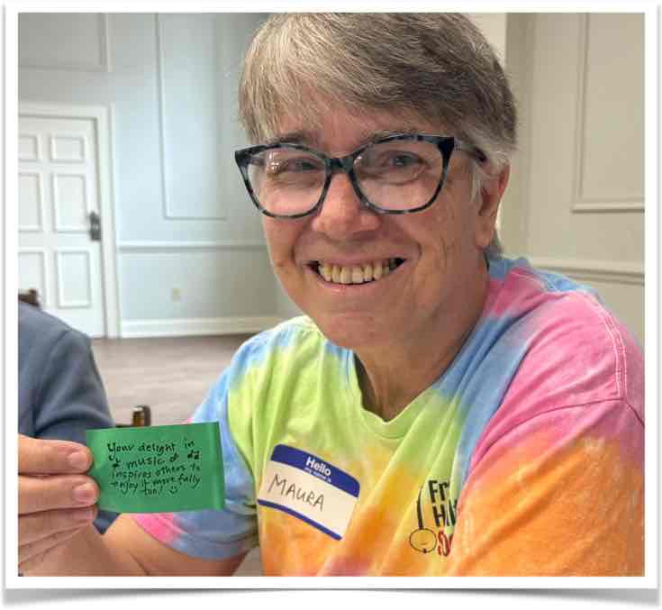 Person holding love note